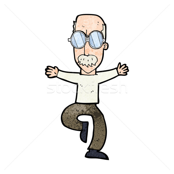 cartoon old man wearing big glasses Stock photo © lineartestpilot