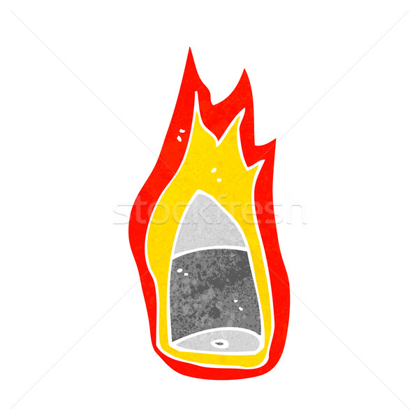 Karikatur flammenden bullet Design Kunst Retro Stock foto © lineartestpilot