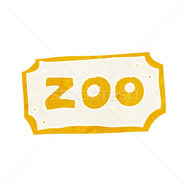 Cartoon зоопарке знак стороны дизайна Crazy Сток-фото © lineartestpilot