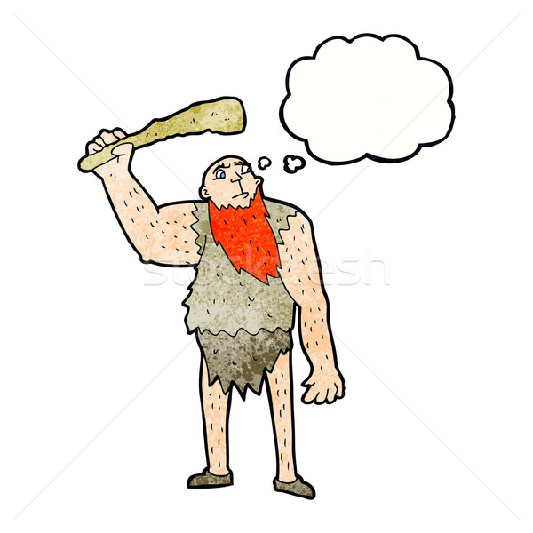 cartoon neanderthal with thought bubble Stock photo © lineartestpilot