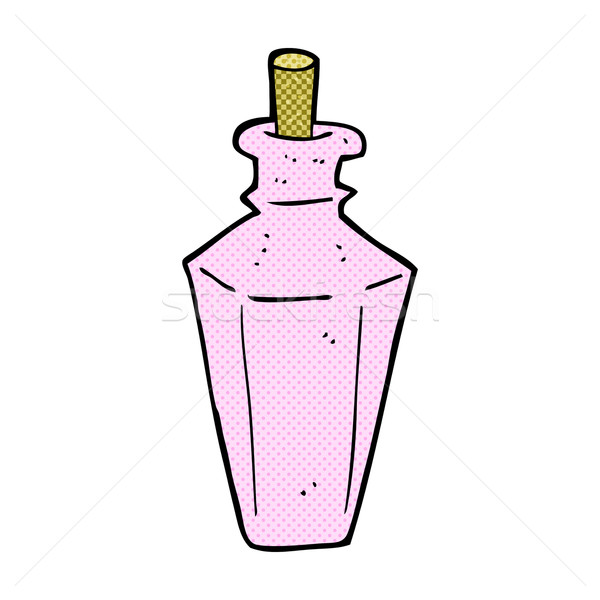 Comic desen animat parfum parfum sticlă retro Imagine de stoc © lineartestpilot