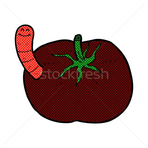 Komik karikatür domates solucan Retro Stok fotoğraf © lineartestpilot