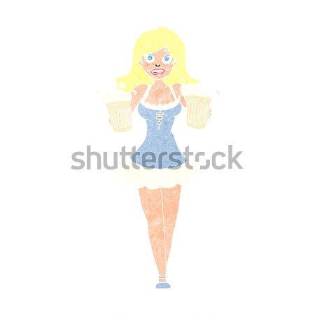 cartoon beer festival girl with thought bubble Stock photo © lineartestpilot