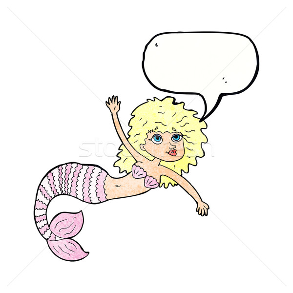 Desen animat destul de sirena bule de vorbire mână Imagine de stoc © lineartestpilot