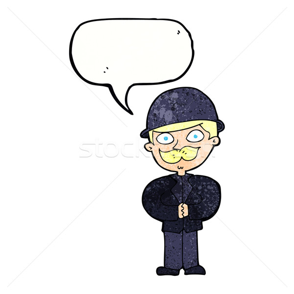cartoon man in bowler hat with speech bubble Stock photo © lineartestpilot