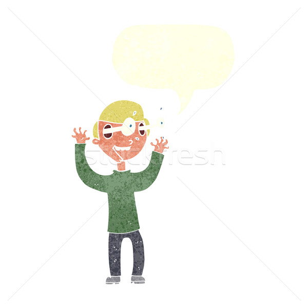 cartoon man with popping out eyes with speech bubble Stock photo © lineartestpilot
