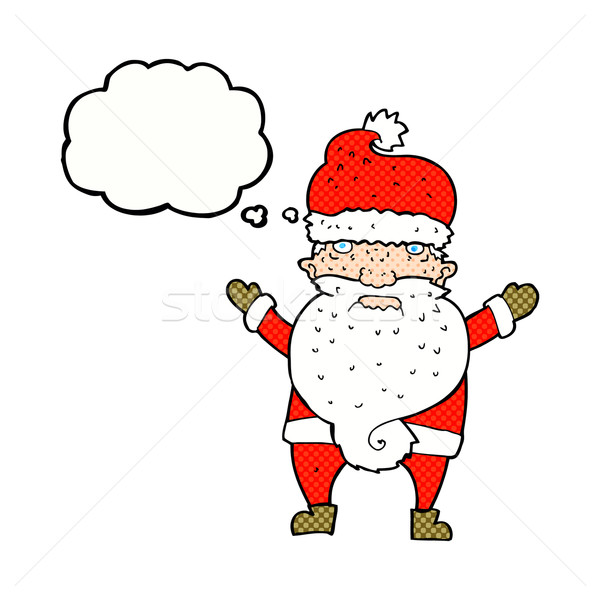 cartoon grumpy santa with thought bubble Stock photo © lineartestpilot