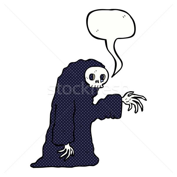 cartoon spooky halloween costume with speech bubble Stock photo © lineartestpilot