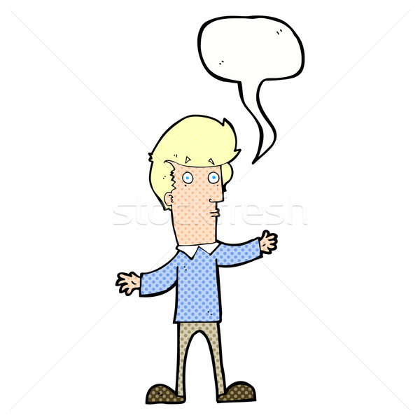 cartoon startled man with speech bubble Stock photo © lineartestpilot