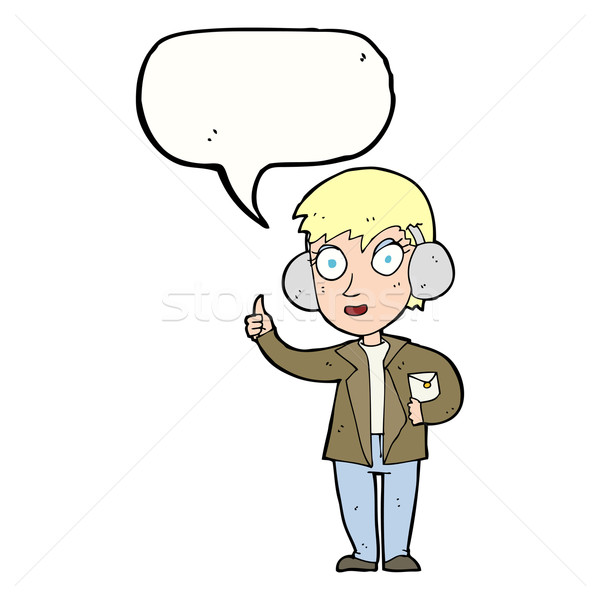 cartoon air force woman with speech bubble Stock photo © lineartestpilot