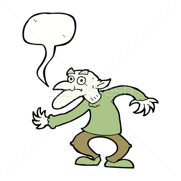 cartoon goblin with speech bubble Stock photo © lineartestpilot