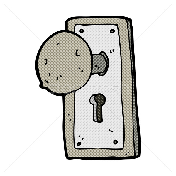 comic cartoon old door knob Stock photo © lineartestpilot