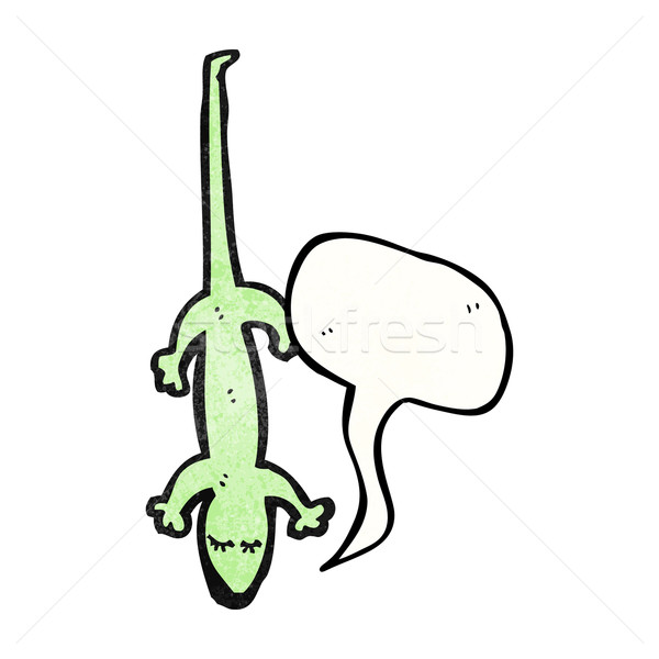 Desenho animado lagarto balão de fala textura mão feliz Foto stock © lineartestpilot