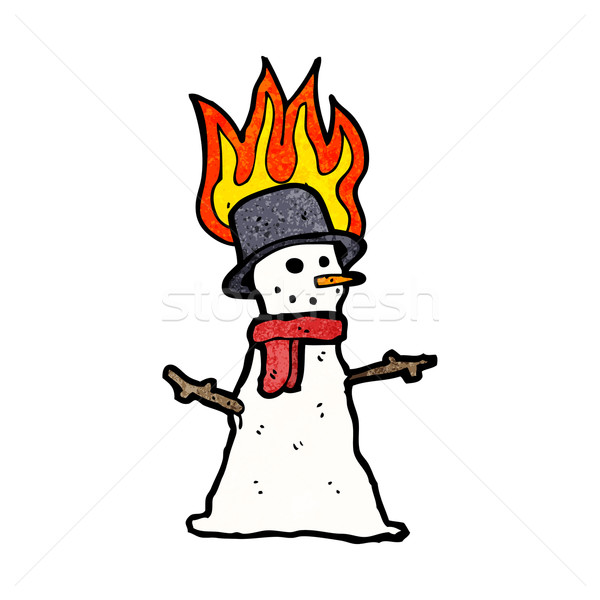 cartoon snowman on fire Stock photo © lineartestpilot