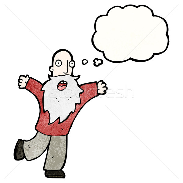 Cartoon старик мысли пузырь ретро шаре рисунок Сток-фото © lineartestpilot
