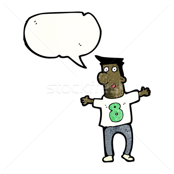 cartoon man in numbered sports shirt Stock photo © lineartestpilot