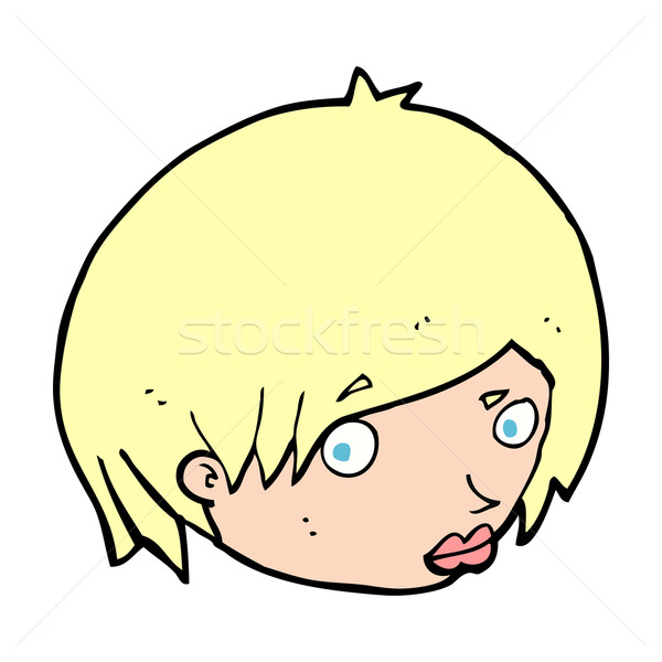 cartoon female face with raised eyebrow Stock photo © lineartestpilot