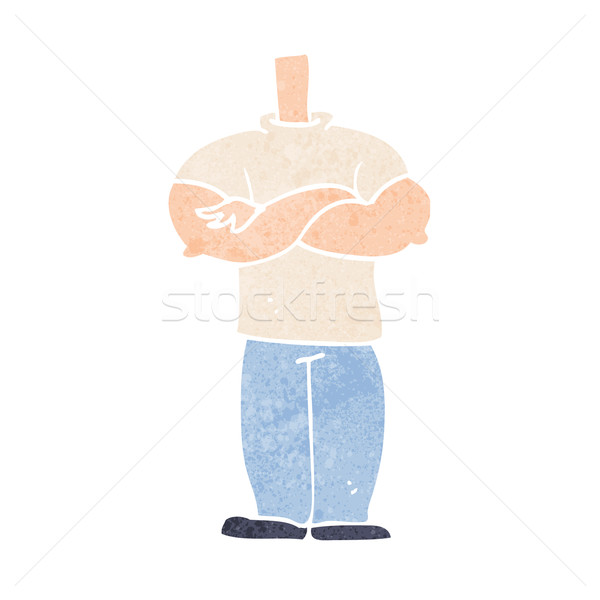 cartoon body with folded arms (mix and match cartoons or add own Stock photo © lineartestpilot