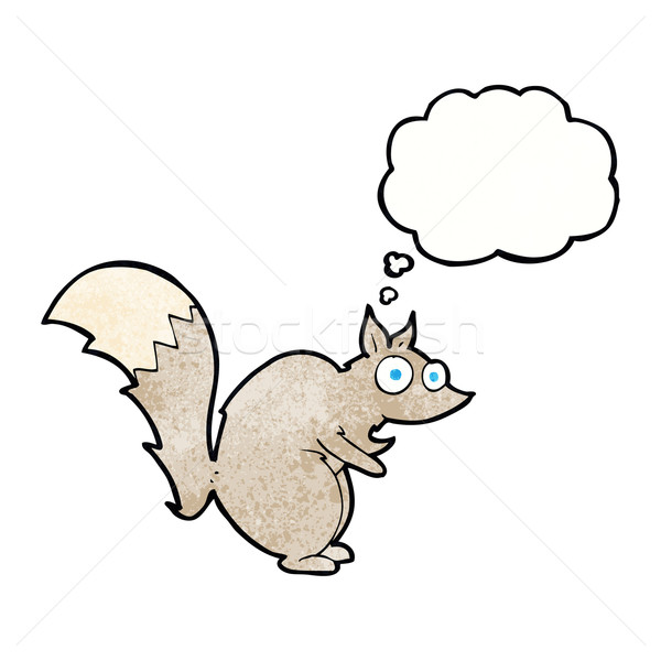 funny startled squirrel cartoon with thought bubble Stock photo © lineartestpilot