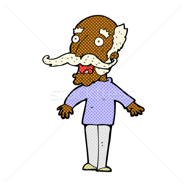 comic cartoon old man gasping in surprise Stock photo © lineartestpilot