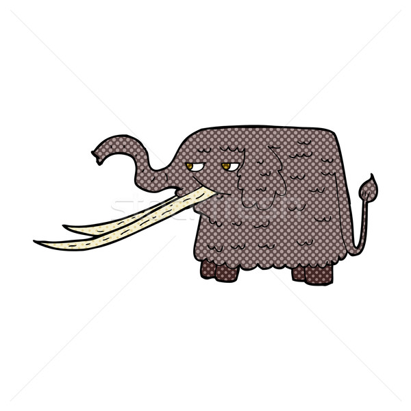 comic cartoon woolly mammoth Stock photo © lineartestpilot