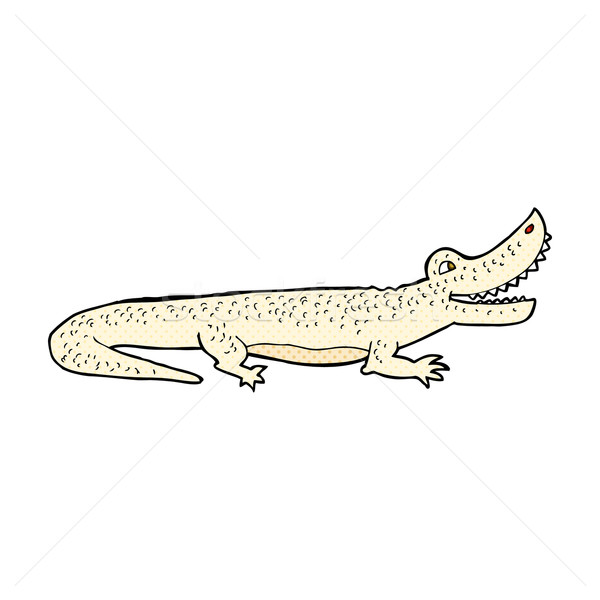 Komiks cartoon szczęśliwy krokodyla retro komiks Zdjęcia stock © lineartestpilot