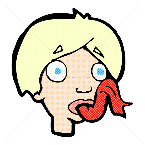 comic cartoon head sticking out tongue Stock photo © lineartestpilot