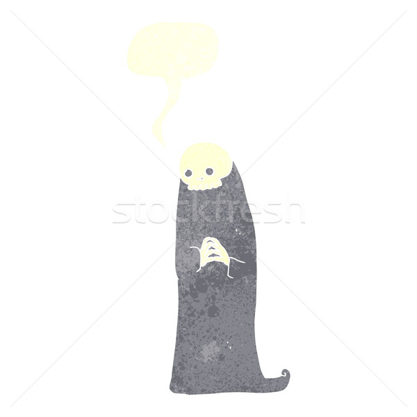 Stock photo: cartoon halloween ghoul with speech bubble