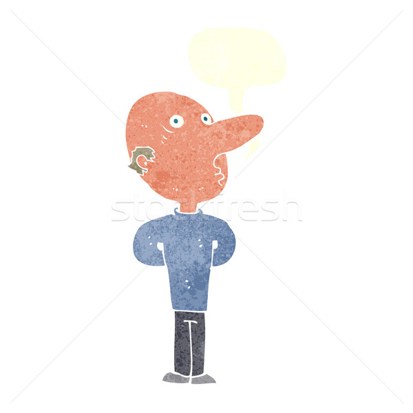 cartoon balding man with speech bubble Stock photo © lineartestpilot