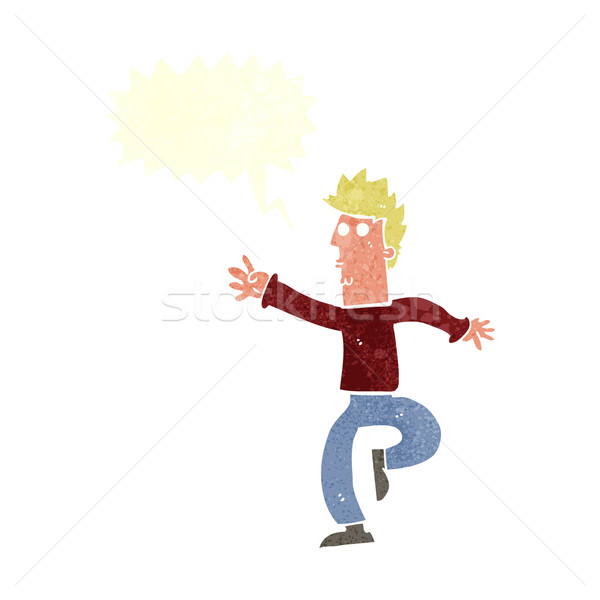 Cartoon pilny człowiek dymka strony projektu Zdjęcia stock © lineartestpilot