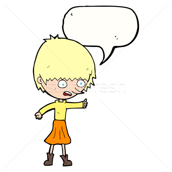 cartoon woman stressing out with speech bubble Stock photo © lineartestpilot