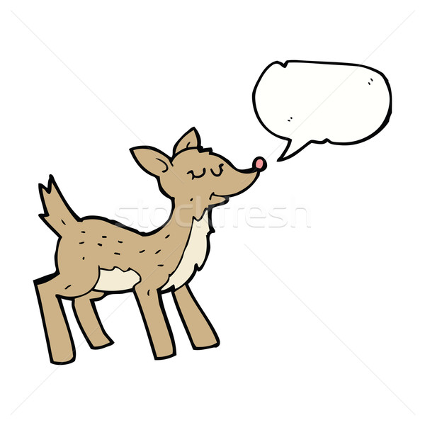 cute cartoon deer with speech bubble Stock photo © lineartestpilot