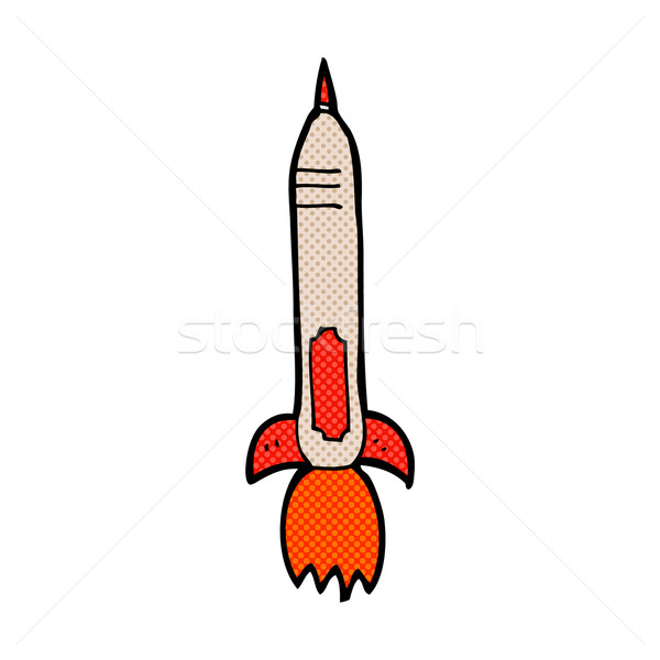 Fumetto cartoon missile retro stile Foto d'archivio © lineartestpilot