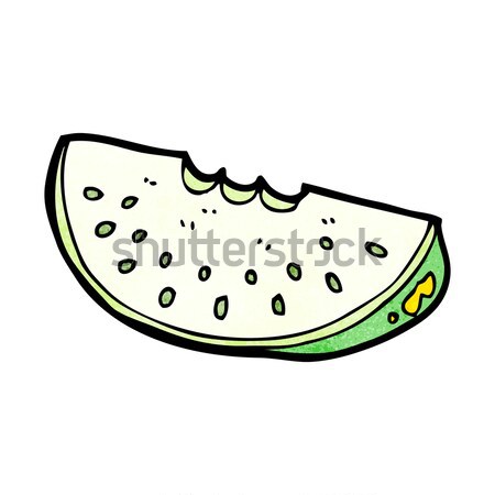 Foto stock: Cómico · Cartoon · melón · rebanada · retro