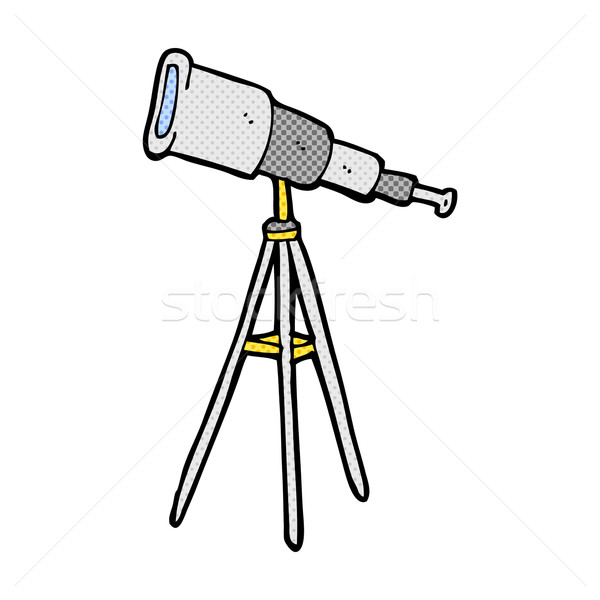 Comic desen animat telescop retro stil Imagine de stoc © lineartestpilot