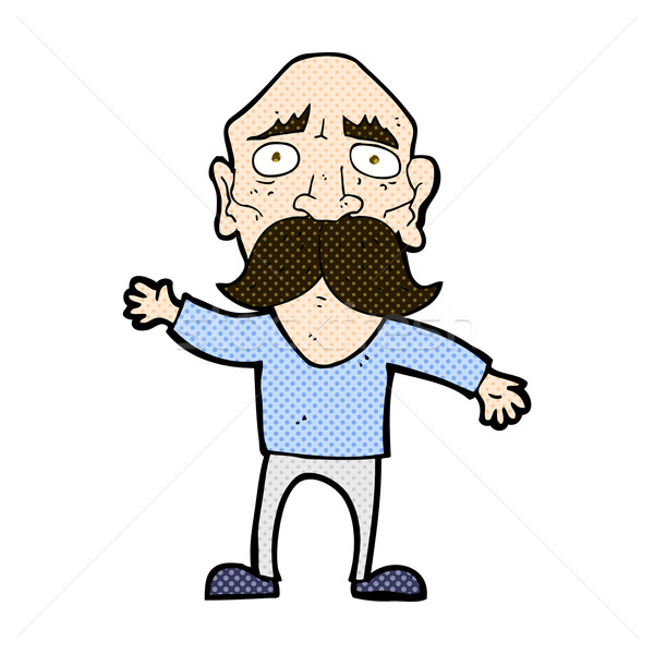 comic cartoon worried old man Stock photo © lineartestpilot