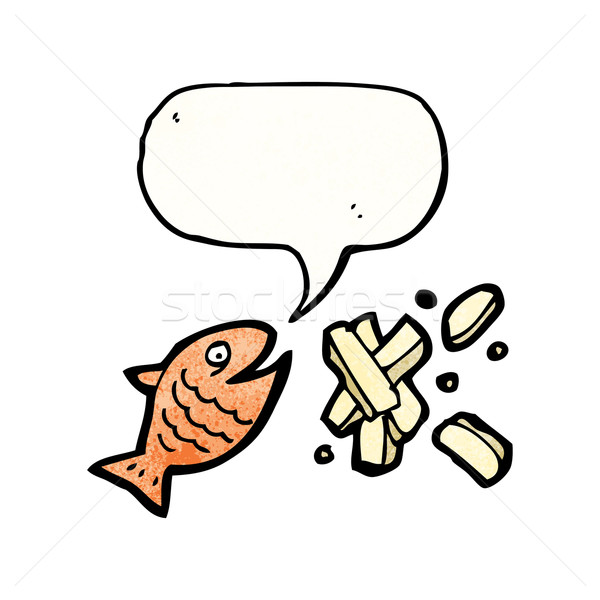 рыбы чипов Cartoon текстуры стороны счастливым Сток-фото © lineartestpilot