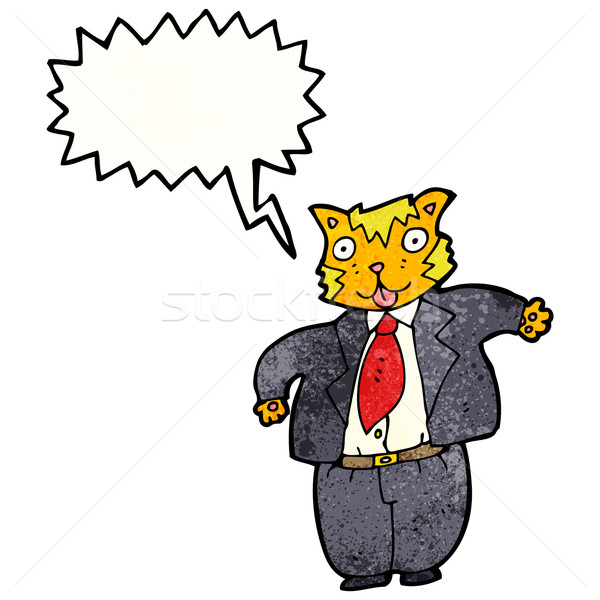 漫画 脂肪 猫 ビジネスマン 芸術 レトロな ストックフォト © lineartestpilot