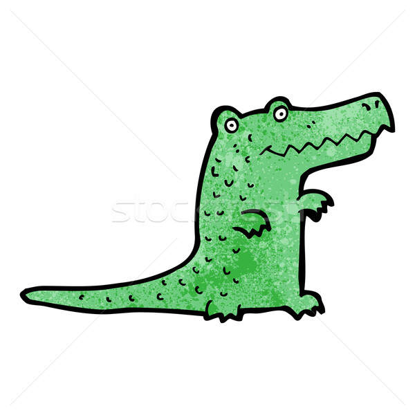 Cartoon krokodyla sztuki retro rysunek cute Zdjęcia stock © lineartestpilot