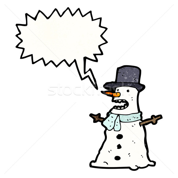 grumpy snowman cartoon Stock photo © lineartestpilot