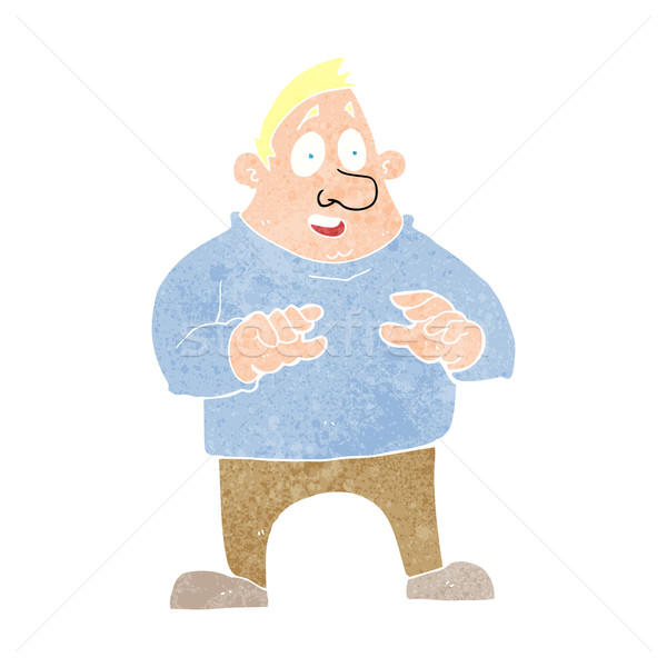 Cartoon excitado sobrepeso hombre mano diseno Foto stock © lineartestpilot