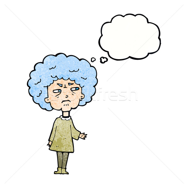 cartoon old lady with thought bubble Stock photo © lineartestpilot