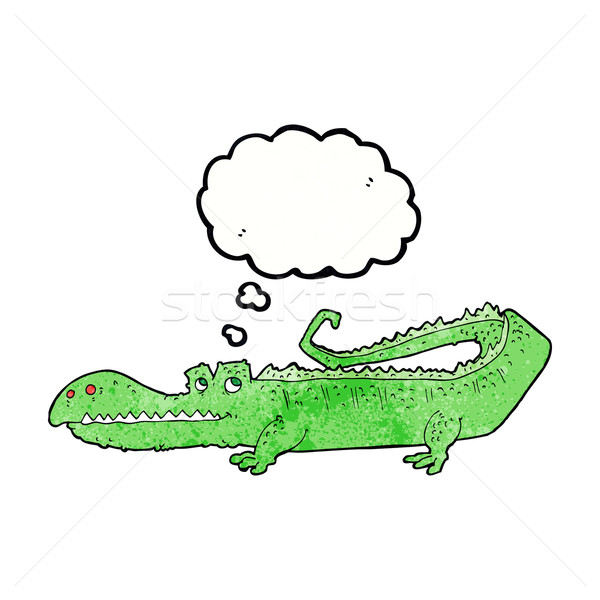 Cartoon krokodil gedachte bel hand ontwerp dieren Stockfoto © lineartestpilot