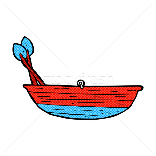 Сток-фото: комического · Cartoon · гребля · лодка · ретро
