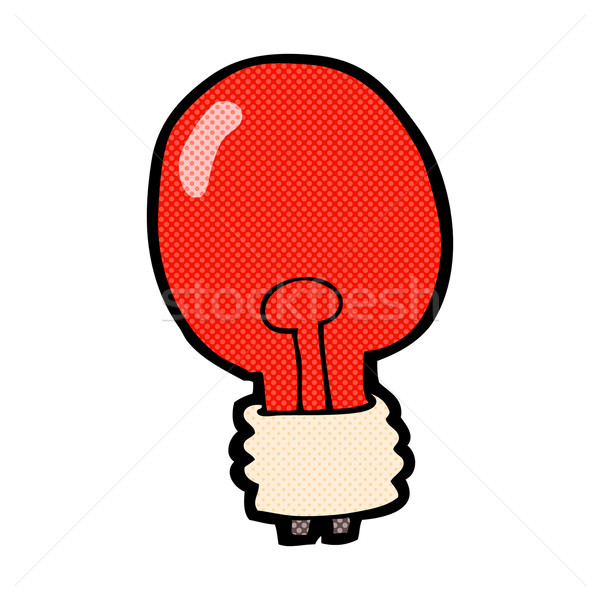Fumetto cartoon luce rossa lampadina retro Foto d'archivio © lineartestpilot