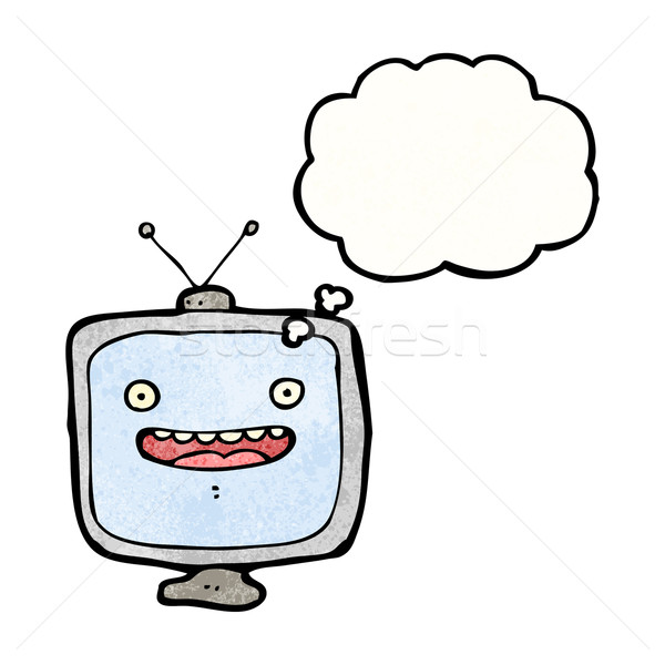 Karikatür televizyon ayarlamak versiyon doku el Stok fotoğraf © lineartestpilot