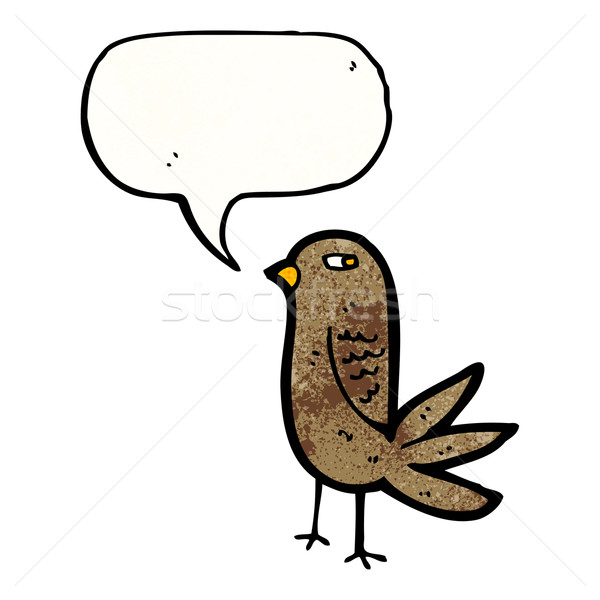 Karikatur singen Vogel Kunst Retro Zeichnung Stock foto © lineartestpilot