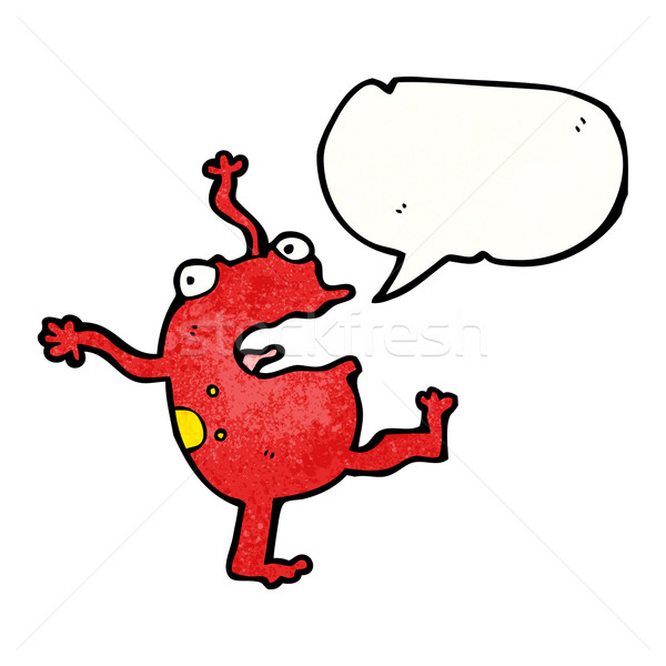 cartoon dancing frog with speech bubble Stock photo © lineartestpilot