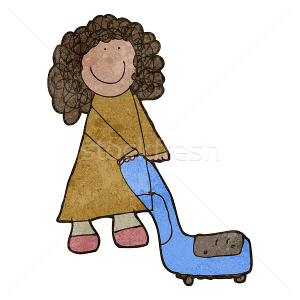 child's drawing of a woman vacuuming Stock photo © lineartestpilot