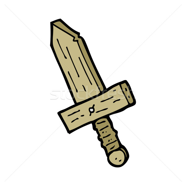 Rajz fából készült kard kéz terv őrült Stock fotó © lineartestpilot